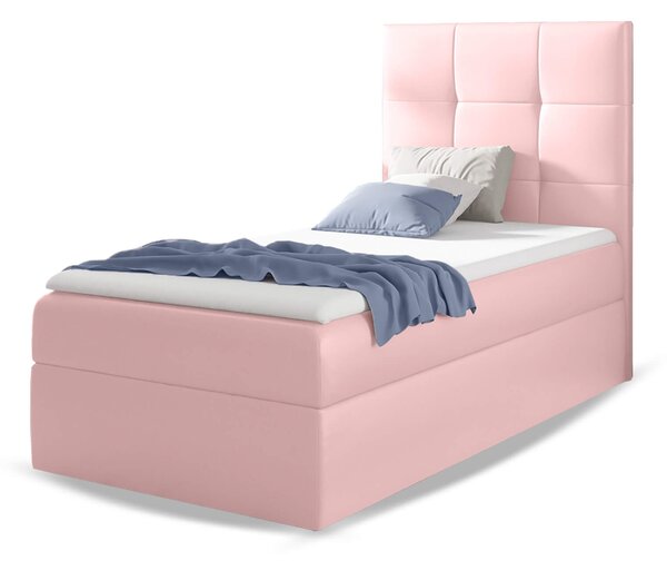 Wilsondo MINI 2 kárpitozott egyszemélyes boxspring ágy 90x200 - rózsaszín Felnyitás: Balos