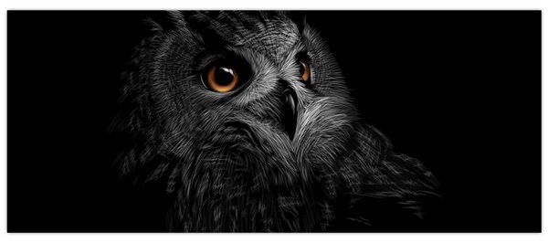 Kép - bagoly, ábra (120x50 cm)