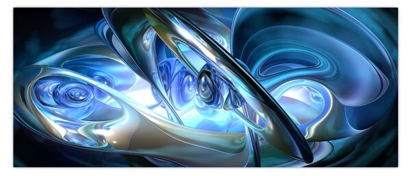Kék fraktálos kép (120x50 cm)
