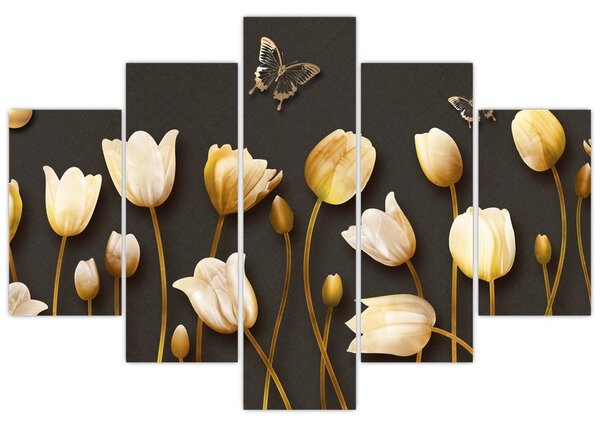 Kép - Tulipánok - absztrakt (150x105 cm)