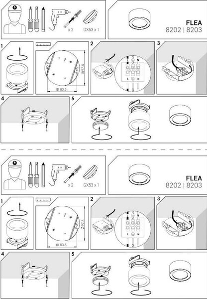 Nowodvorski Flea Általános mennyezeti lámpa - Beépített Ledes Fényforrás , Fekete