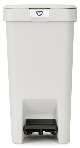 Brabantia StepUp pedálos kuka hulladéktípus jelölő ablakkal, lecsapódásgátló fedél, 10L - C méret, 91% újrahasznosított műanyag, világosszürke - 800245