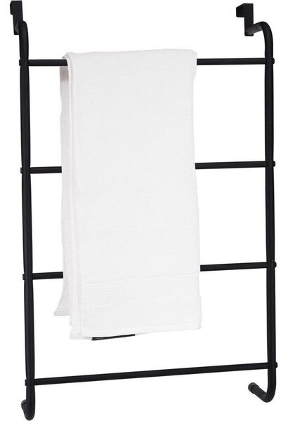 Bathroom Solutions fekete fém függő ajtó törülközőtartó