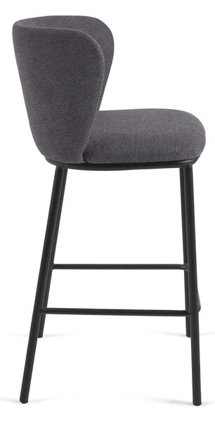 Sötétszürke bárszék (ülésmagasság 65 cm) Ciselia – Kave Home