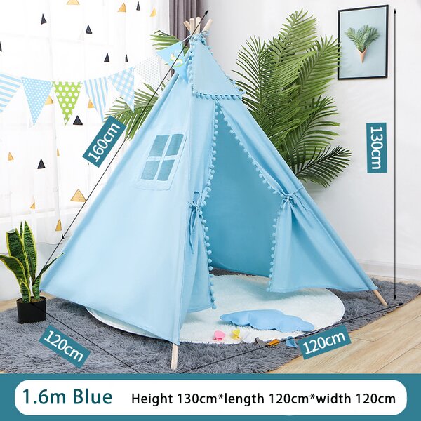 Teepee indián sátor, gyereksátor világoskék (kids-teepee-160-lightblue)