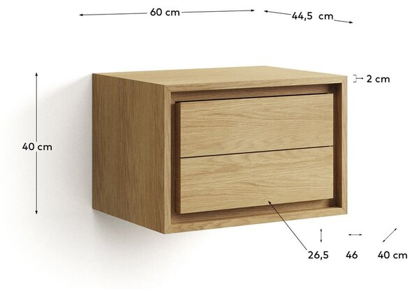 Barna teakfa fali mosdó alatti szekrény 60x40 cm Kenta – Kave Home