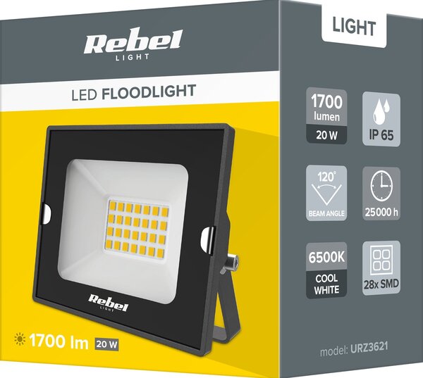 Rebel URZ3621 LED reflektor 20W, 6500K, 230V