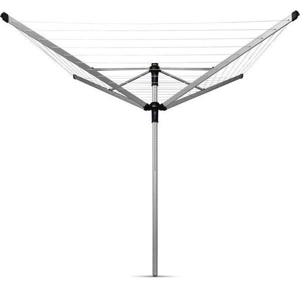 Brabantia Rotary Dryer Lift-O-Matic Advance kerti ruhaszárító 50m, forgatható, D=50mm, ultra könnyen állítható magasság, földbe szúrható, védőzsák, csipesztartó, metál szürke - 100246