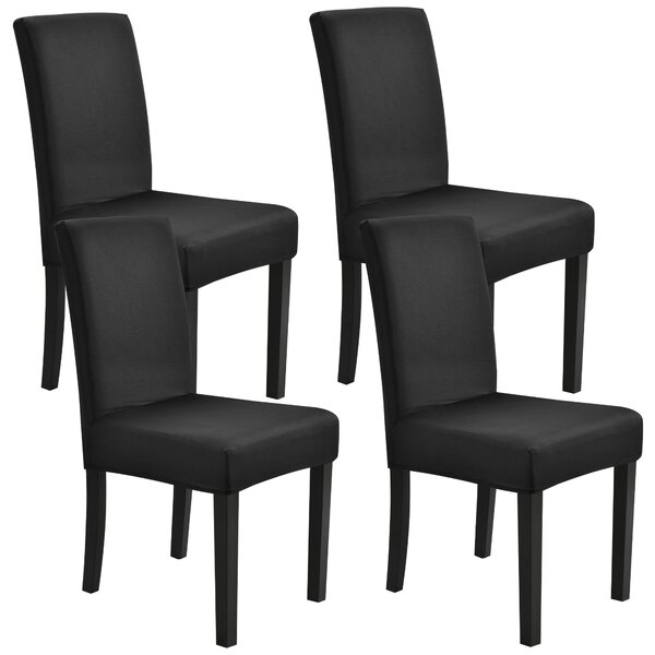 4 x Székhuzat vedőhuzat stretch mosható különböző méretű székre szett fekete