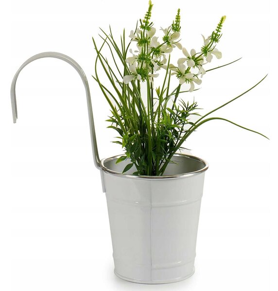 Maceta Para Colgar Blanco Metal