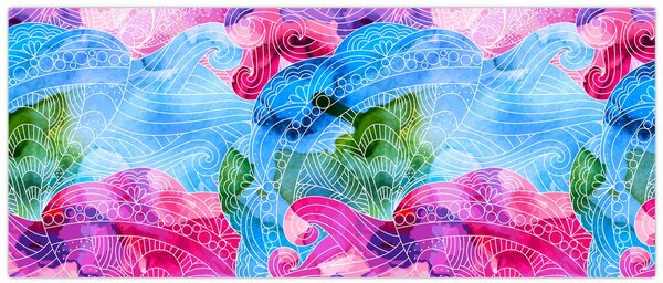 Kép - Színes hullámok (120x50 cm)