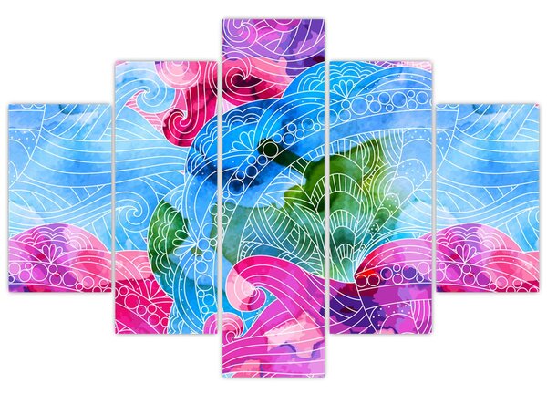 Kép - Színes hullámok (150x105 cm)