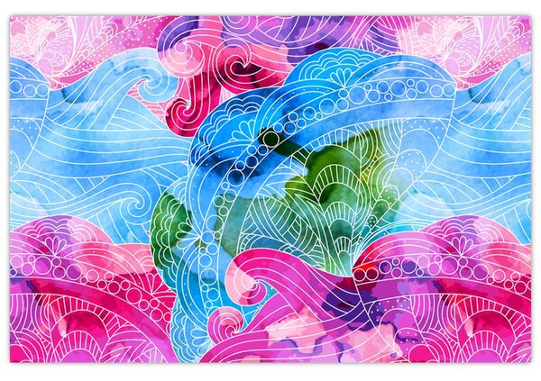 Kép - Színes hullámok (90x60 cm)