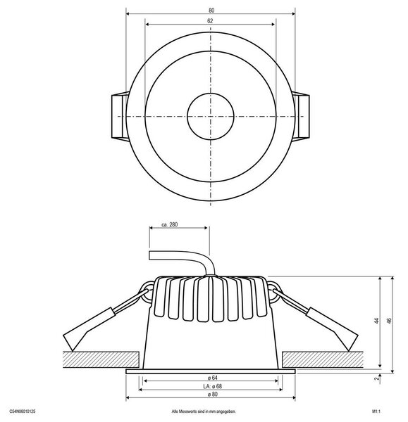 EVN LED-es beépíthető lámpa LED 6 W Fehér (C54N06010125)