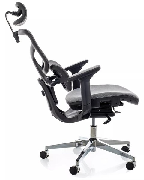 EQ-1 ergonomikus forgószék hálós háttámlával szürke 4D kartámasszal
