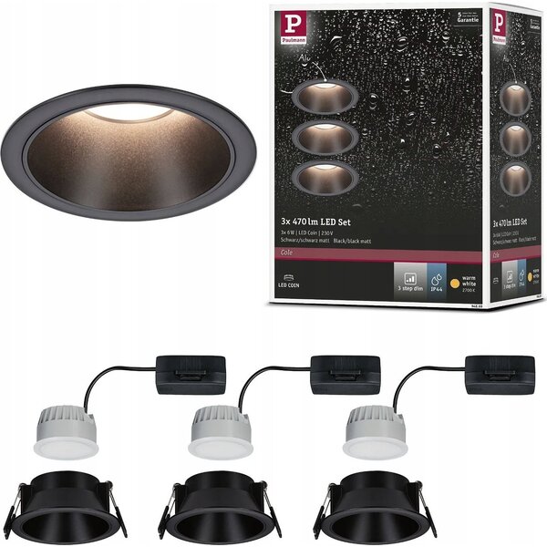 Paulmann 94869 Cole Coin Beépíthető lámpa LED 6 W Fekete