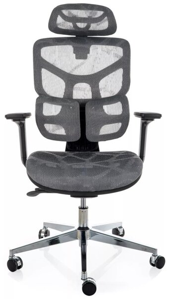 EQ-1 ergonomikus forgószék hálós háttámlával szürke 4D kartámasszal