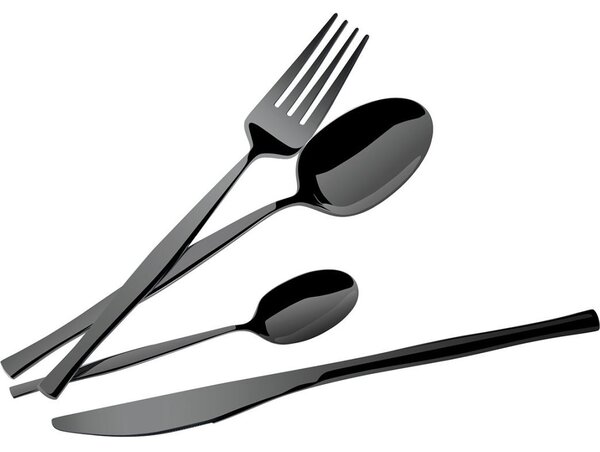 BerlingerHaus BH/3066 Matte Black Collection Evőeszköz Készlet - 24 db