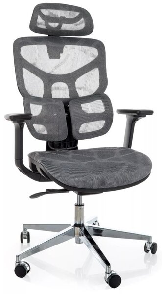 EQ-1 ergonomikus forgószék hálós háttámlával szürke 4D kartámasszal