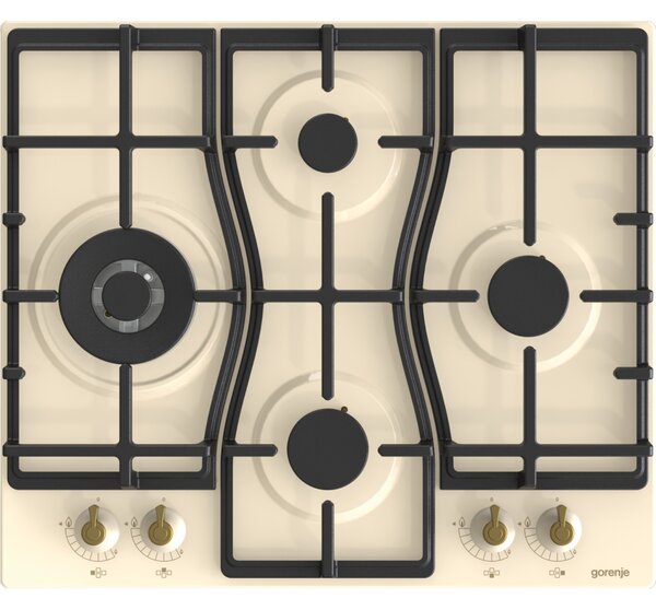 Gorenje GW6D42CLI Beépíthető Gázfőzőlap 60cm Wok Égővel Bézs