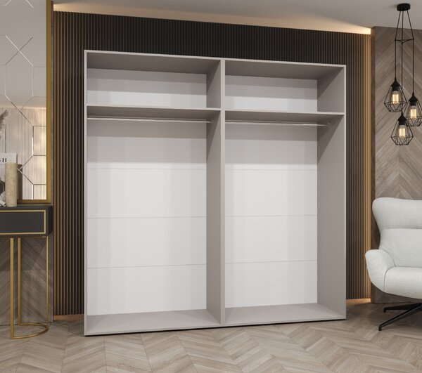 Ruhásszekrény 200 cm Mirabella 3 (fehér + arany)
