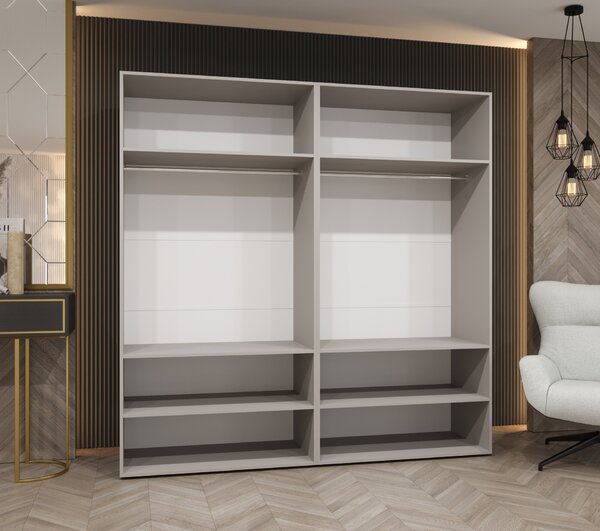 Ruhásszekrény 200 cm Mirabella 3 (fehér + arany)