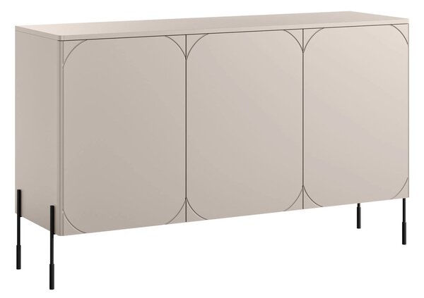 Sonatia háromajtós komód 150 cm - kasmír / fekete lábak