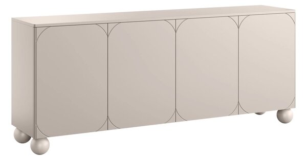 Sonatia II négyajtós komód 200 cm - kasmír / gömb alakú lábak
