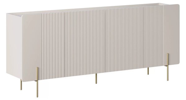 Malmi négyajtós komód 200 cm - kasmír / crema bianca / arany lábak