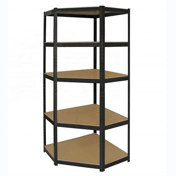 Sarok salgó polc, 5 szintes 180x70x40-40cm, fekete