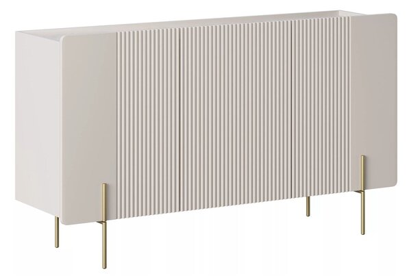 Malmi háromajtós komód 150 cm - kasmír / crema bianca / arany lábak