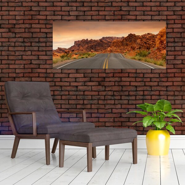 Az út és a sziklák képe (120x50 cm)