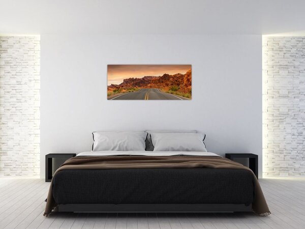 Az út és a sziklák képe (120x50 cm)