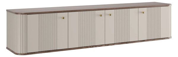 Vesper 4D fali TV szekrény 187 cm - kasmír / dió / arany fogantyúk
