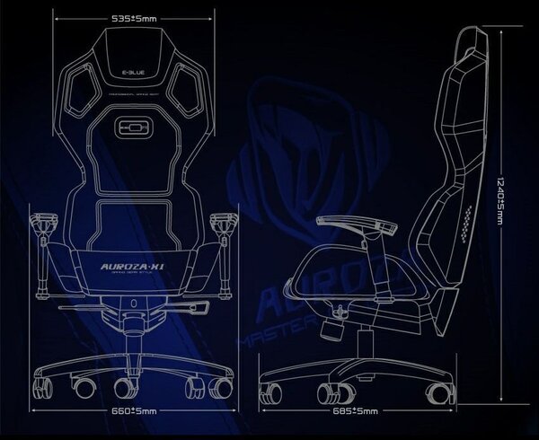 Fotel E-Blue Auroza X1 LED czerwony (EEC301REAA-IA)