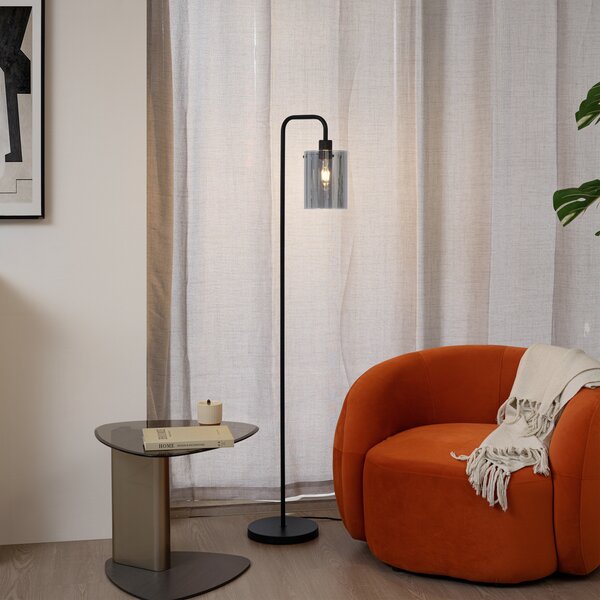 Design állólámpa fekete füstüveggel - Domo