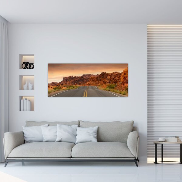 Az út és a sziklák képe (120x50 cm)