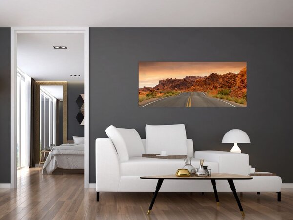Az út és a sziklák képe (120x50 cm)