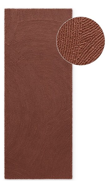 Téglavörös kézi szövésű gyapjú futószőnyeg 80x300 cm Calmio – Hanse Home