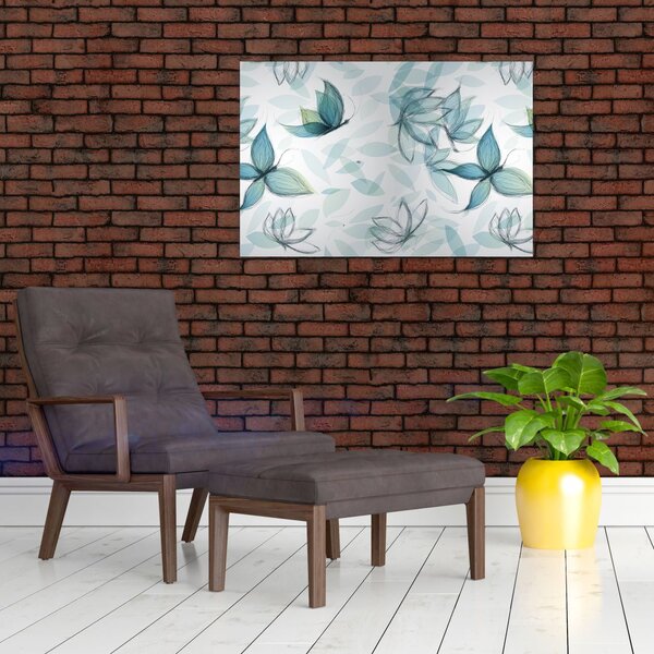 Kép - kék csokornyakkendő (90x60 cm)