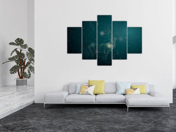 Kép - Varázslatos szarvas éjszaka (150x105 cm)