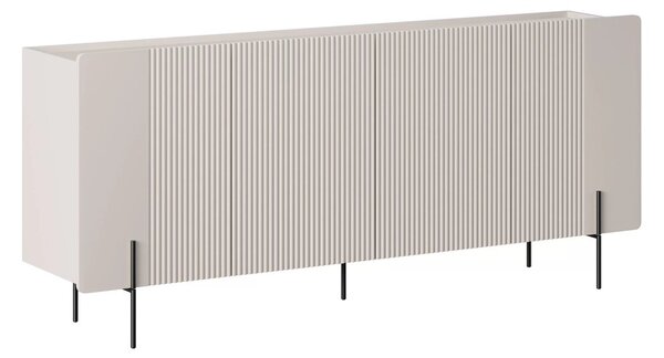 Malmi négyajtós komód 200 cm - kasmír / fekete lábak