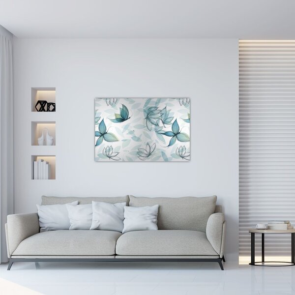 Kép - kék csokornyakkendő (90x60 cm)