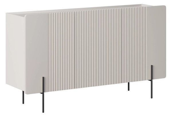 Malmi háromajtós komód 150 cm - kasmír / fekete lábak
