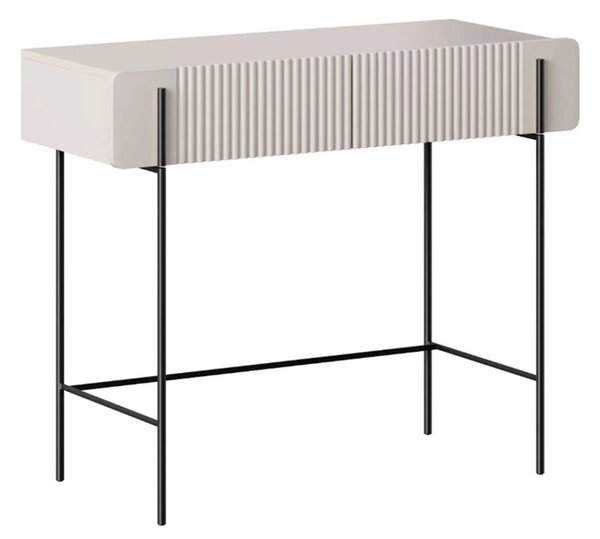Malmi fiókos sminkasztal 100 cm - kasmír / fekete lábak