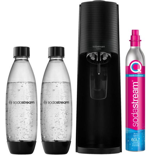 SodaStream Terra Szódagép Fekete - 2 palackos szett