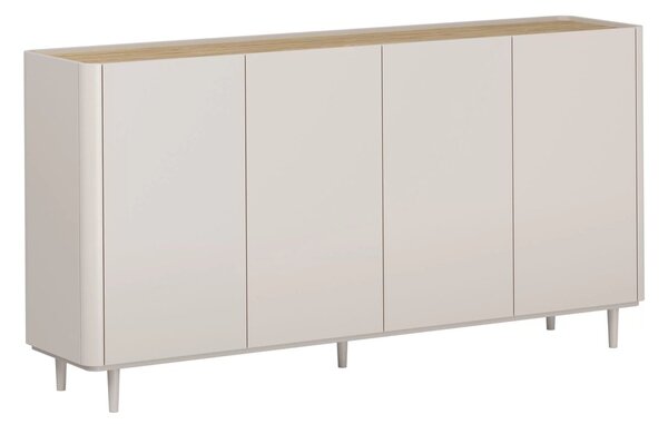 Elivo négyajtós lábas komód 200 cm - kasmír / olajozott tölgy