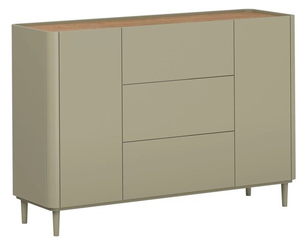Elivo fiókos lábas komód 150 cm - eukaliptusz / baltic dune tölgy