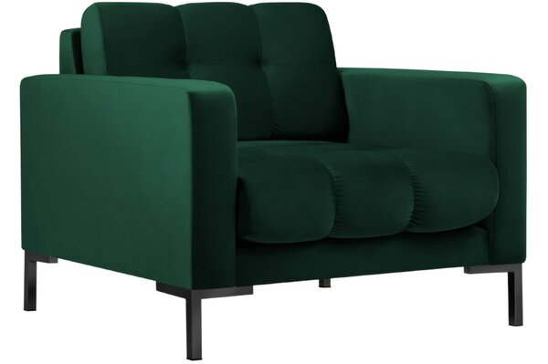 MICADONI Mamaia zöld bársony fotel fekete talppal