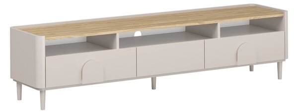 Amilio lábas TV szekrény 200 cm - kasmír / olajozott tölgy / kasmír fogantyúk